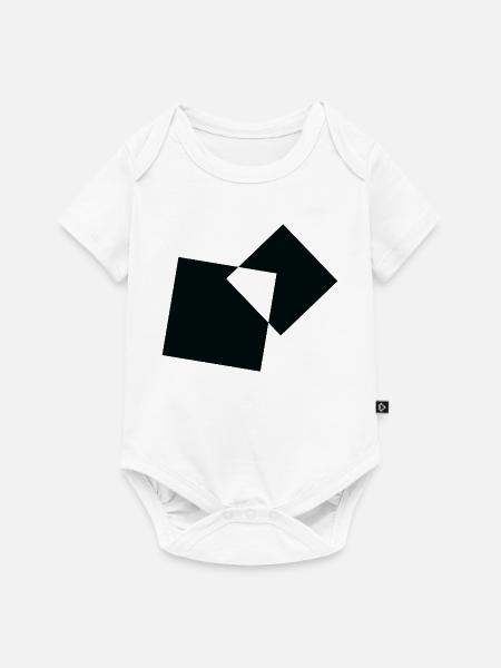 Geometrisch überlappende Quadrate - Baby Premium Kurzarmbody - Weiß