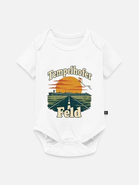 Tempelhofer Feld – Retro-Flughafen mit Drachen - Baby Premium Kurzarmbody - Weiß