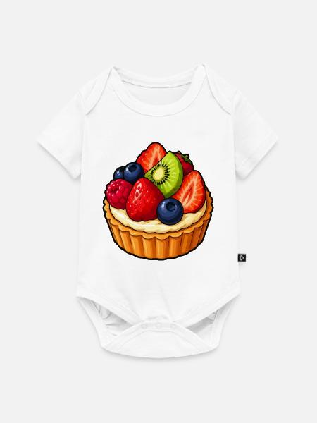 Beerenfrucht Törtchen Muster - Baby Premium Kurzarmbody - Weiß