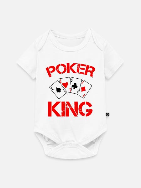 Poker König: Roter Kartenstil - Baby Premium Kurzarmbody - Weiß
