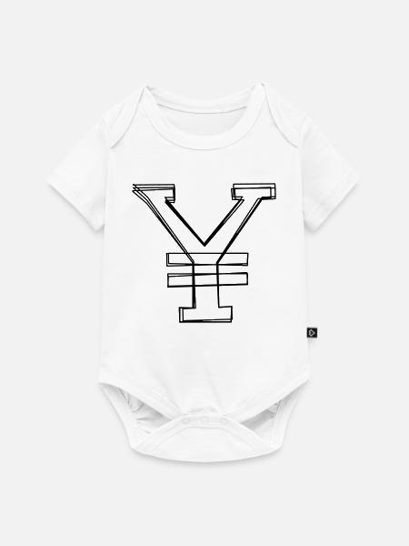 Yenzeichen handgezeichnet - Baby Premium Kurzarmbody - Weiß