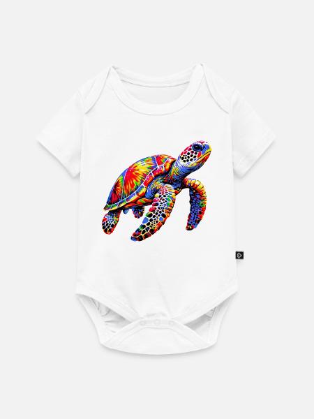 Schildkröte - Baby Premium Kurzarmbody - Weiß