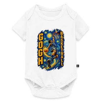 GoghBasketball Dunk im Sternennacht - Baby Premium Kurzarmbody - Weiß - Vorne