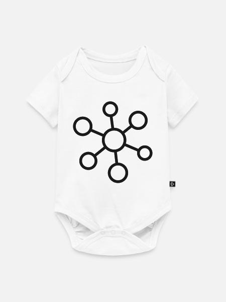 Neurale Netzwerkknoten-Ikone - Baby Premium Kurzarmbody - Weiß