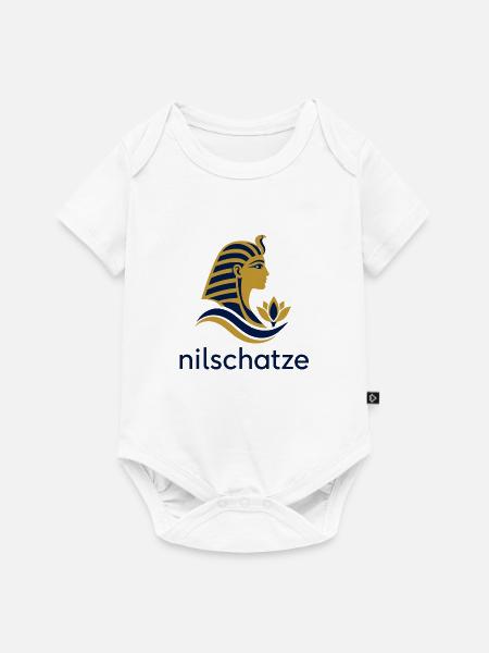 Nilschätze Pharao Profil Logo - Baby Premium Kurzarmbody - Weiß