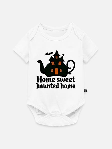 Spuk-Teekanne Hausdesign - Baby Premium Kurzarmbody - Weiß