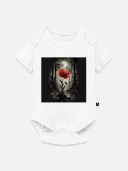 Mohn im dunklen Wald - Baby Premium Kurzarmbody - Weiß