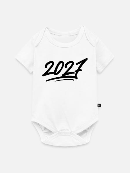 2027 Jahr - Baby Premium Kurzarmbody - Weiß