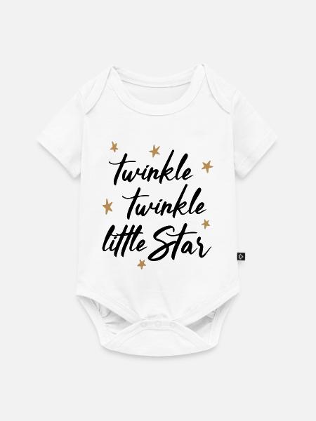 TWINKLE TWINKLE LITTLE STAR - Baby Premium Kurzarmbody - Weiß