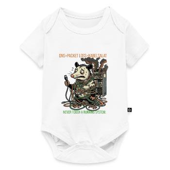 Sysadmin T-Shirt Server Kabelsalat IT Admin - Baby Premium Kurzarmbody - Weiß - Vorne