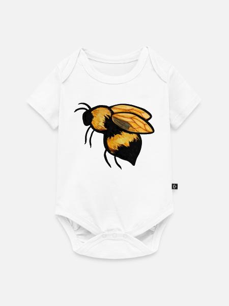 Aquarell Bee Burst - Baby Premium Kurzarmbody - Weiß
