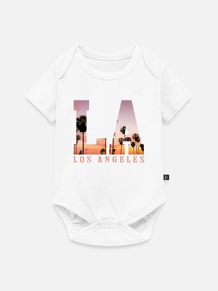 Los Angeles Sunset Palms  - Baby Premium Kurzarmbody - Weiß