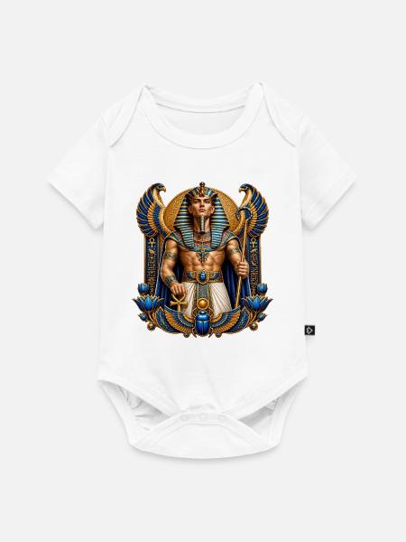 Pharao der Ewigkeit – Gold & Lapis - Baby Premium Kurzarmbody - Weiß