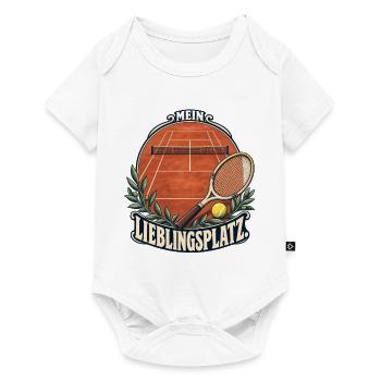 Tennis – Mein Lieblingsplatz im Retro-Stil - Baby Premium Kurzarmbody - Weiß - Vorne