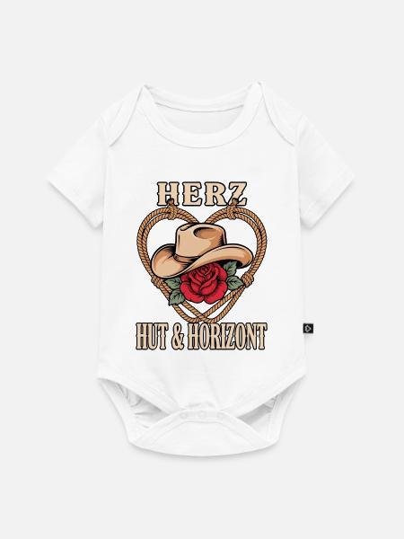 Herz Hut & Horizont - Baby Premium Kurzarmbody - Weiß