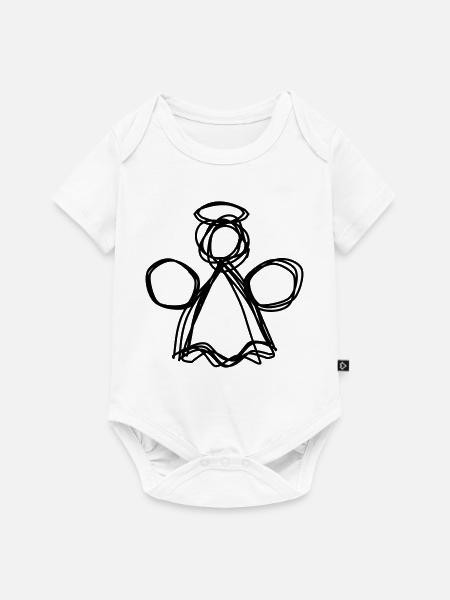 Weihnachtsengel handgezeichnet - Baby Premium Kurzarmbody - Weiß