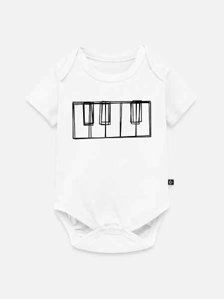 Klaviertasten handgezeichnet - Baby Premium Kurzarmbody - Weiß