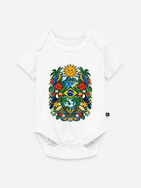 Brasilien | Amazonas, Tukane & Samba - Baby Premium Kurzarmbody - Weiß