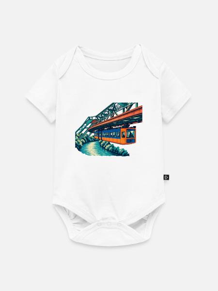 Wuppertaler Schwebebahn Retro - Baby Premium Kurzarmbody - Weiß