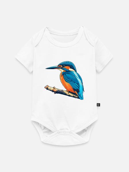 Eisvogel Retro - Baby Premium Kurzarmbody - Weiß