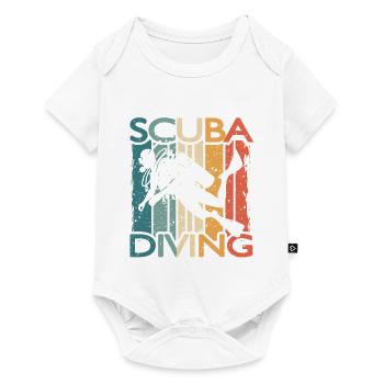 Retro Taucher SCUBA DIVING Für Schnorchler Taucher - Baby Premium Kurzarmbody - Weiß - Vorne