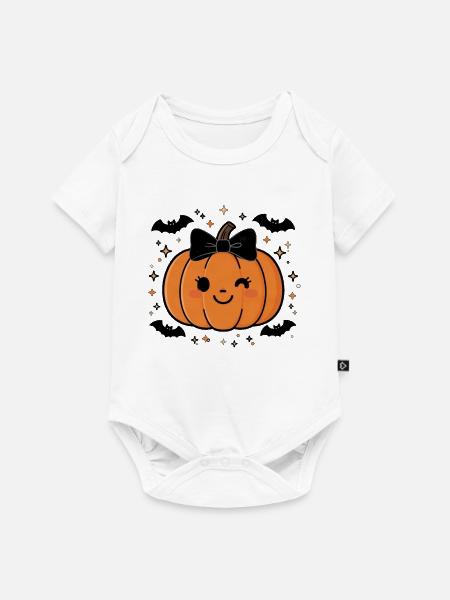 Cute Halloween Pumpkin Y2K Retro - Baby Premium Kurzarmbody - Weiß