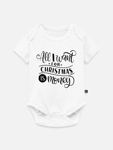 AC_Designs_all_i_want_For_christmas_is_Money - Baby Premium Kurzarmbody - Weiß