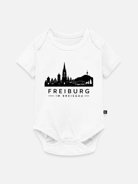 Skyline Freiburg im Breisgau - Baby Premium Kurzarmbody - Weiß