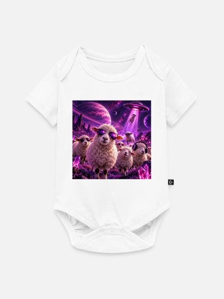 Spacesheep - Baby Premium Kurzarmbody - Weiß