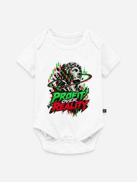 Profit über Realität Neon-Glitch - Baby Premium Kurzarmbody - Weiß