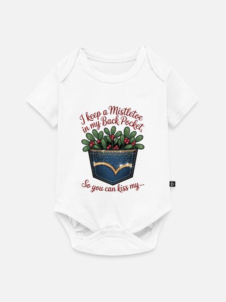 Taschen-Mistelzweig-Kuss - Baby Premium Kurzarmbody - Weiß
