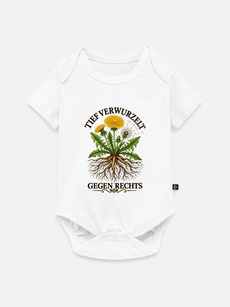 Tief Verwurzelt Gegen Rechts Löwenzahn - Baby Premium Kurzarmbody - Weiß