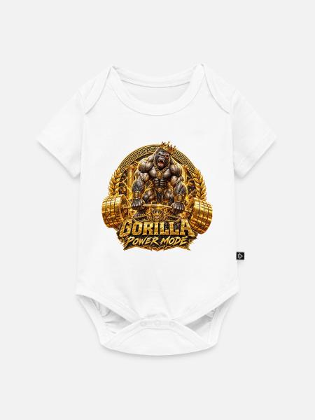 Gorilla Workout Bodybuilding - Baby Premium Kurzarmbody - Weiß