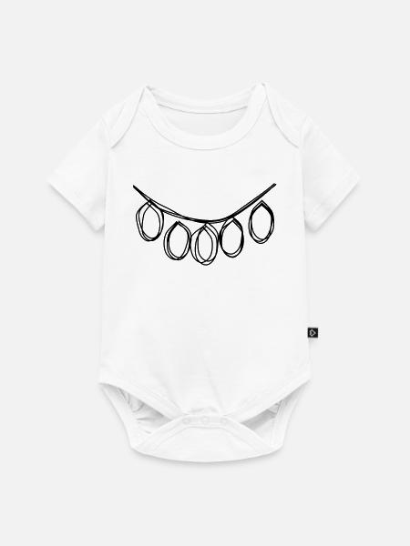 Lichtergirlande handgezeichnet - Baby Premium Kurzarmbody - Weiß
