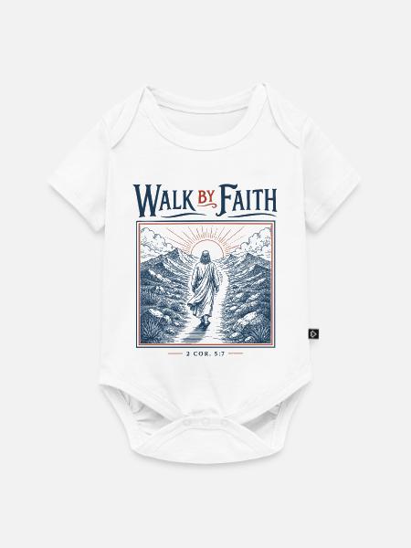 Walk By Faith Mountain Path - Baby Premium Kurzarmbody - Weiß