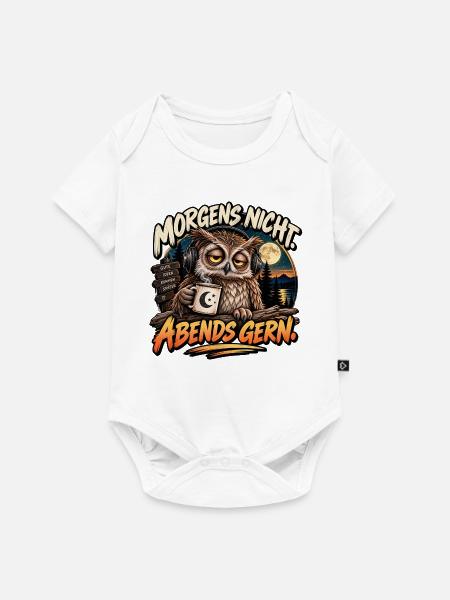 Morgens nicht, Abends gern - Baby Premium Kurzarmbody - Weiß