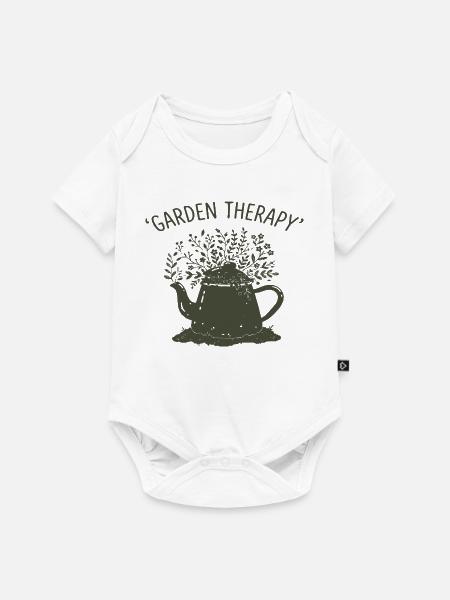 Gartentherapie Teekanne Bloom - Baby Premium Kurzarmbody - Weiß