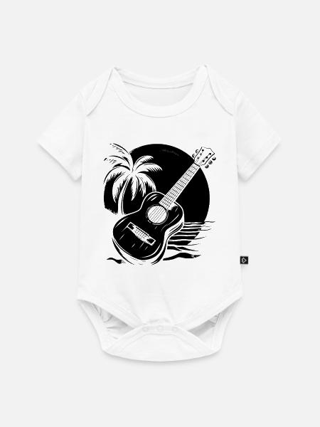 Ukulele Zeichnung - Baby Premium Kurzarmbody - Weiß
