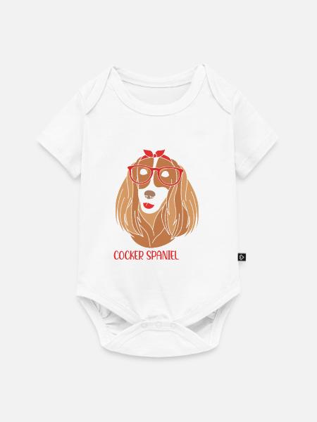Cocker Spaniel - Baby Premium Kurzarmbody - Weiß