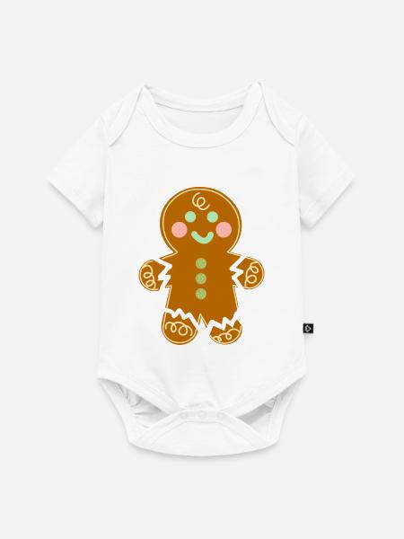 Kawaii lebkuchenmann - Baby Premium Kurzarmbody - Weiß