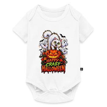Happy Crazy Halloween Cat – Spooky Pumpkin  - Baby Premium Kurzarmbody - Weiß - Vorne