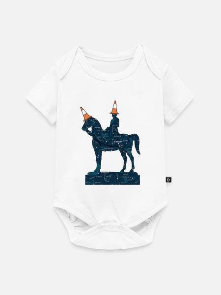 Glasgow-Kartenstatue mit Kegeln - Baby Premium Kurzarmbody - Weiß