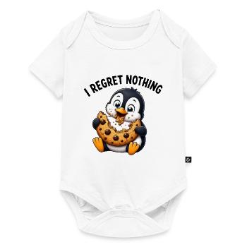 Pinguin Keks I Regret Nothing Lustiger Cartoon - Baby Premium Kurzarmbody - Weiß - Vorne