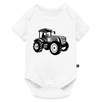 Traktor mit Fahrer Symbol - Baby Premium Kurzarmbody - Weiß - Vorne