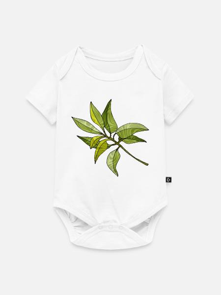 Blätter - Baby Premium Kurzarmbody - Weiß