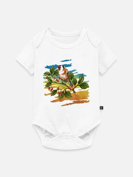 Bunter Vogel - Baby Premium Kurzarmbody - Weiß