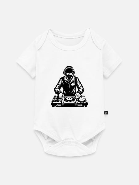 DJ Disc Jockey - Baby Premium Kurzarmbody - Weiß