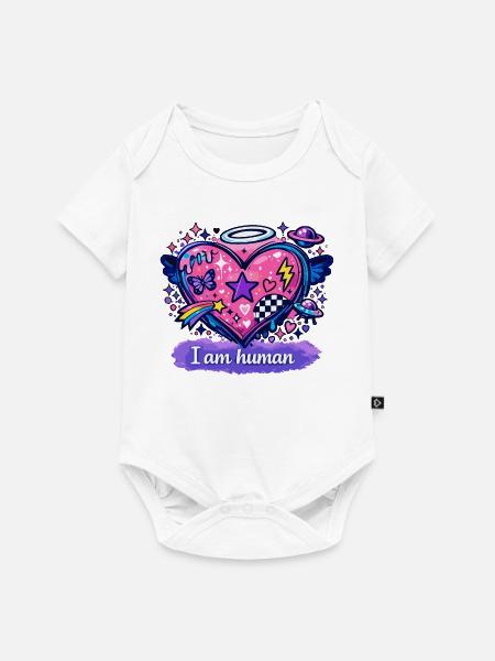 I am human - Baby Premium Kurzarmbody - Weiß