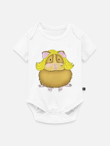 Meerschweinchen Blond Glamour - Baby Premium Kurzarmbody - Weiß