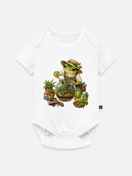 Frosch baut ein Terrarium - Baby Premium Kurzarmbody - Weiß